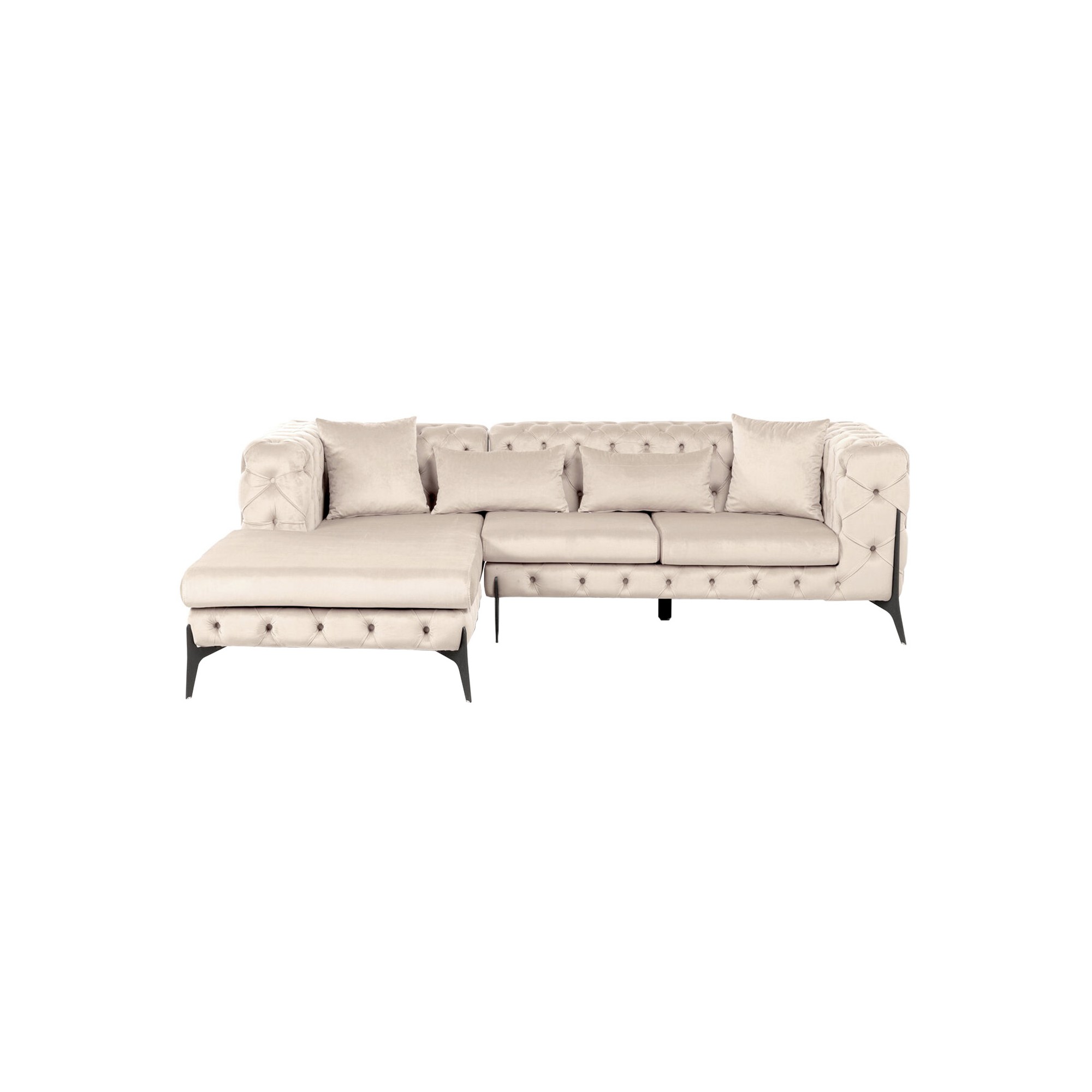 Corner Sofa Bellissima left velvet beige Kare Design