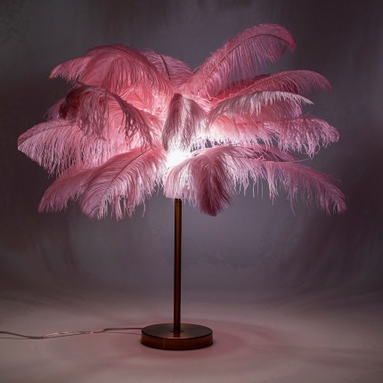 Table lamp feathers pink Kare Design