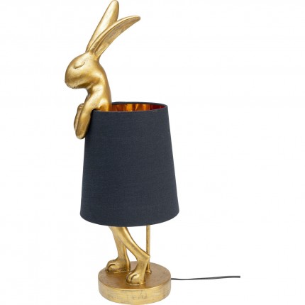 Tafellamp Animal konijn 68cm goud en zwart Kare Design