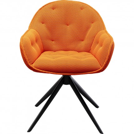 Swivel chair with armrests Carlito Mesh orange Kare Design