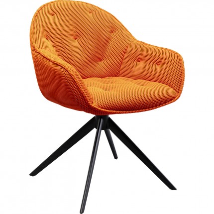 Swivel chair with armrests Carlito Mesh orange Kare Design