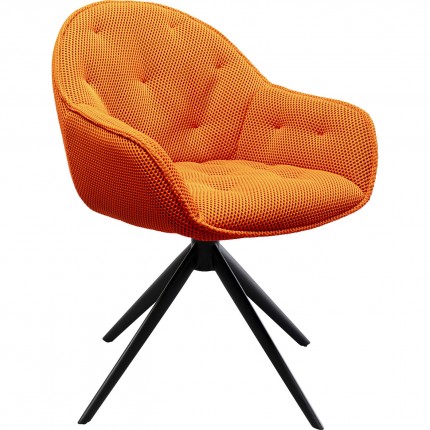 Swivel chair with armrests Carlito Mesh orange Kare Design