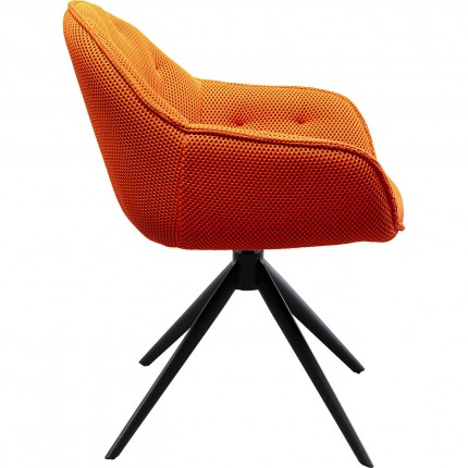 Swivel chair with armrests Carlito Mesh orange Kare Design