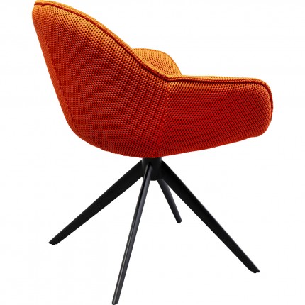 Swivel chair with armrests Carlito Mesh orange Kare Design