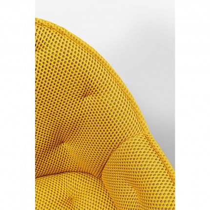 Swivel chair with armrests Carlito Mesh yellow Kare Design