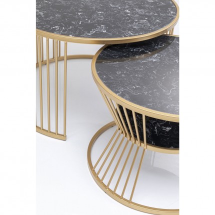 Salontafel Roma (2/Set) zwart goud Kare Design