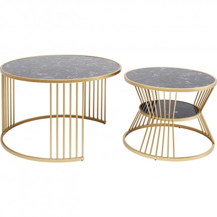 Coffee Table Roma (2/Set) black and gold Kare Design