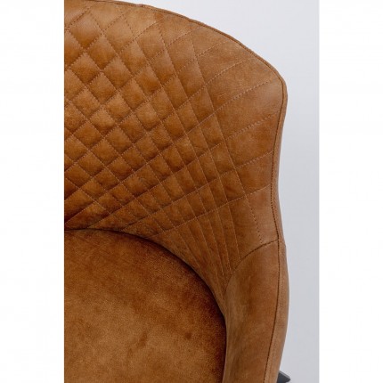 Swivel chair with armrests Coco brown Kare Design