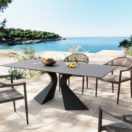 Outdoor table Gloria 180x90cm ceramic black Kare Design