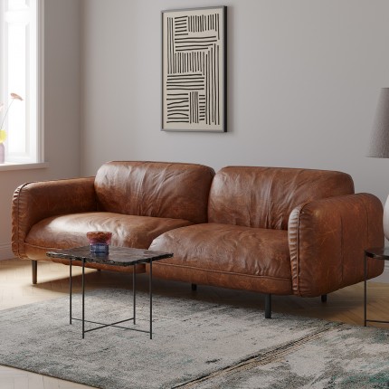 Sofa Calgary 3-Zits braun Kare Design