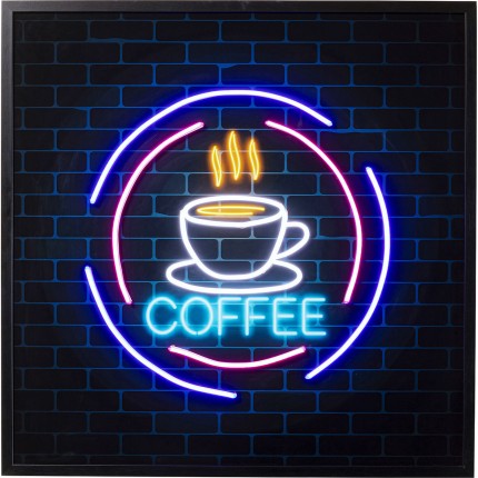 Wandfoto Coffee LED 3D Kare Design