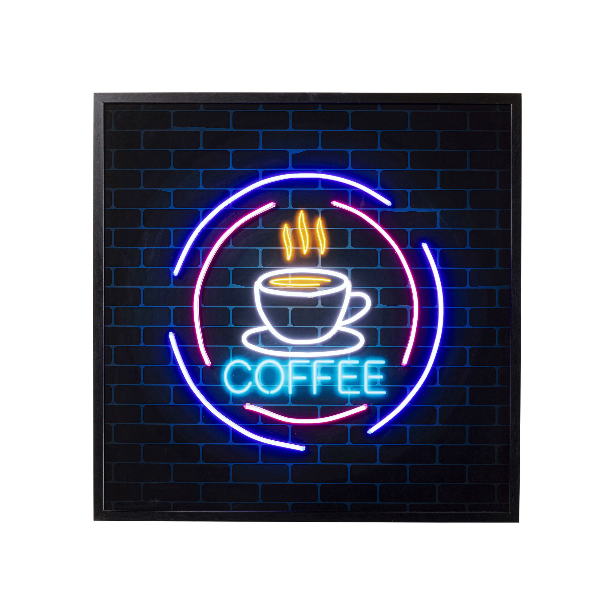 Wandfoto Coffee LED 3D Kare Design