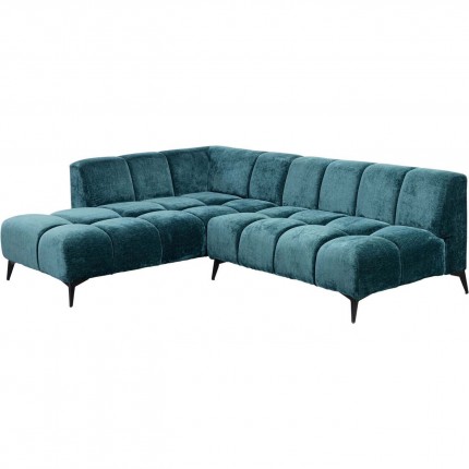 Corner Sofa Nia left velvet blue Kare Design