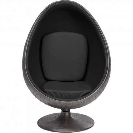 Draaifauteuil Eye Ball fluweel zwart Kare Design