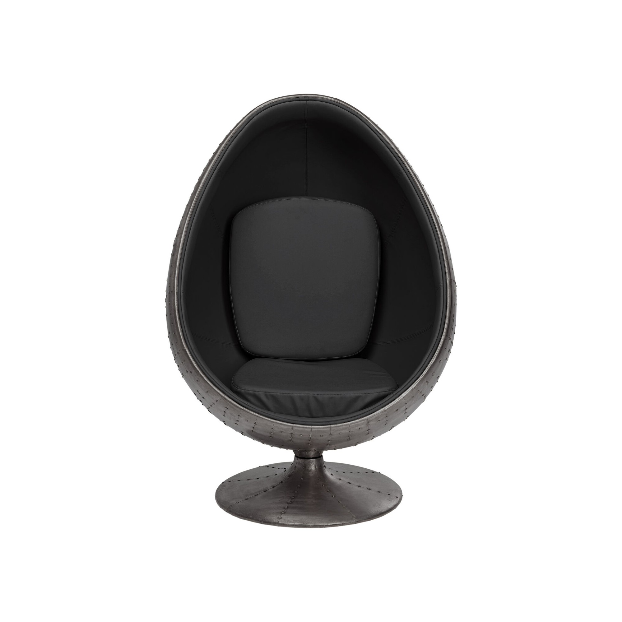 Draaifauteuil Eye Ball fluweel zwart Kare Design