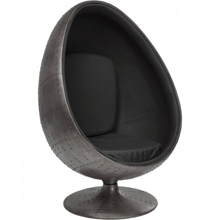 Draaifauteuil Eye Ball fluweel zwart Kare Design