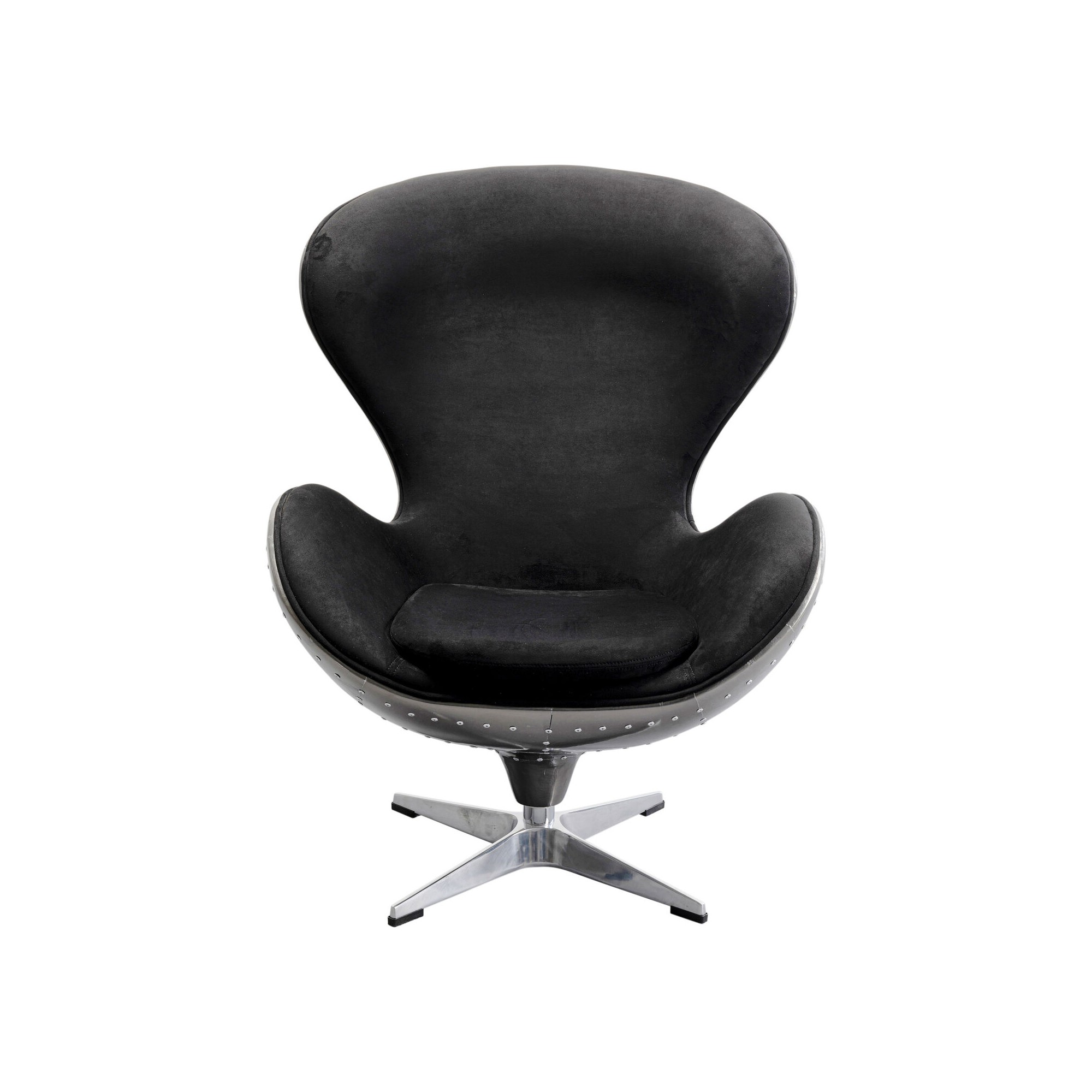 Fauteuil pivotant Lounge noir gun metal