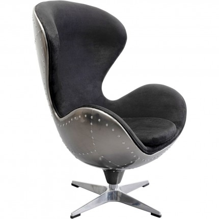 Swivel Armchair Lounge gun metal Kare Design