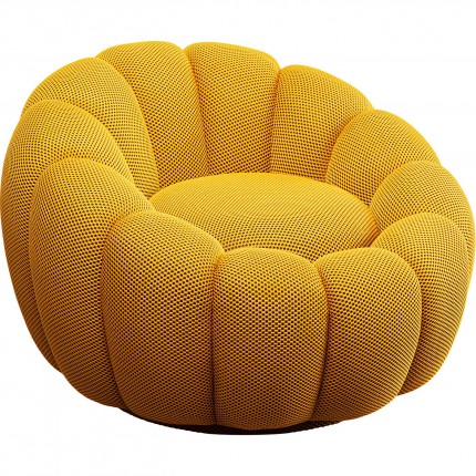 Swivel Armchair Peppo Bloom yellow Kare Design