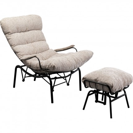 Fauteuil en Voetensteun Vienna Swing beige Kare Design