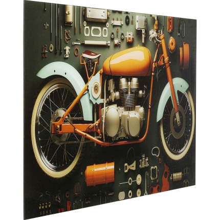 Glass Picture garage motorbike 80x60cm Kare Design