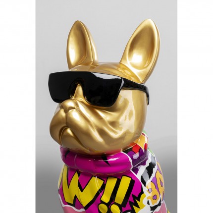 Decoratie goud bulldog graffiti zonnebril 49cm Kare Design