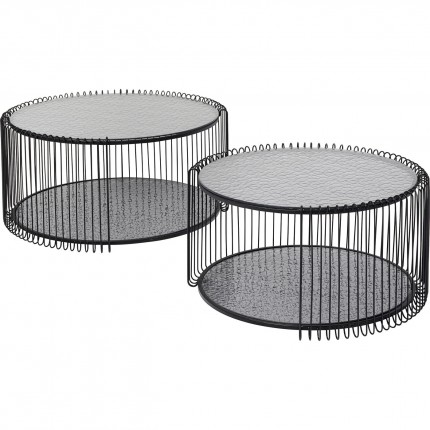 Coffee table Wire Double Bubble black (2/Set) Kare Design