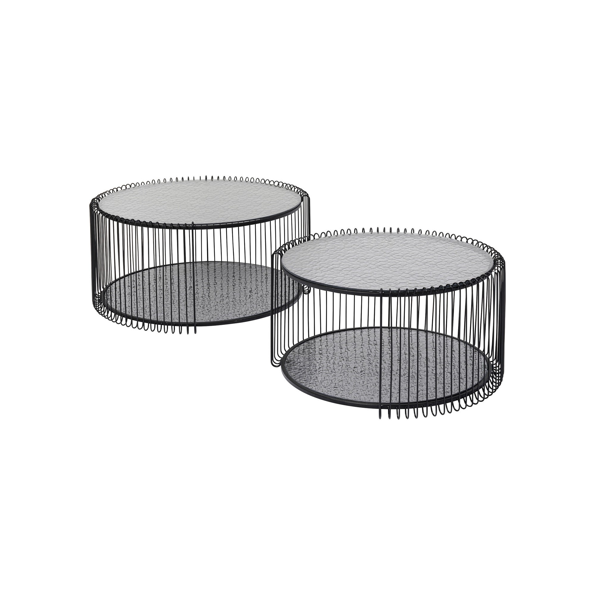 Table basse Wire Double Bubble Noir (2/Set)