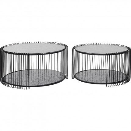 Coffee table Wire Double Bubble black (2/Set) Kare Design