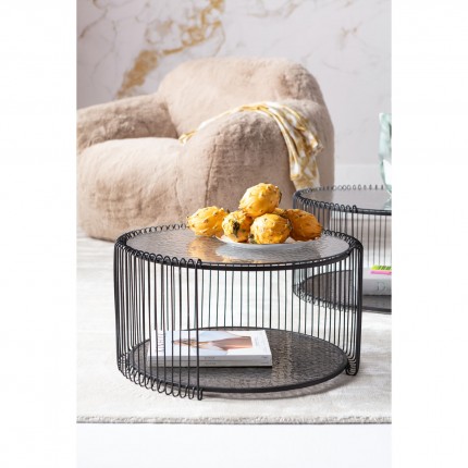 Coffee table Wire Double Bubble black (2/Set) Kare Design