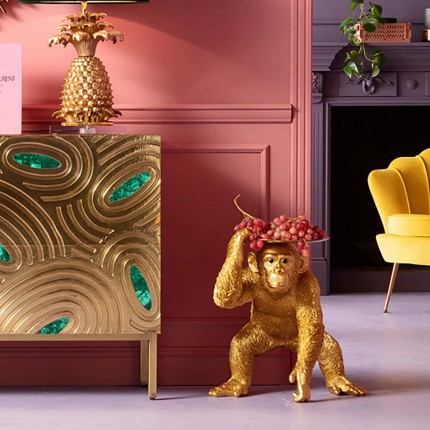 Deco Butler Playing Chimp gold Kare Design