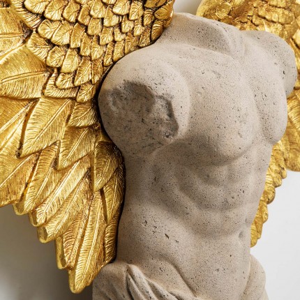 Wall Decoration man bust gold wings 124x71cm Kare Design