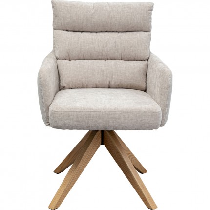 Swivel chair with armrests Bosse cream Kare Design