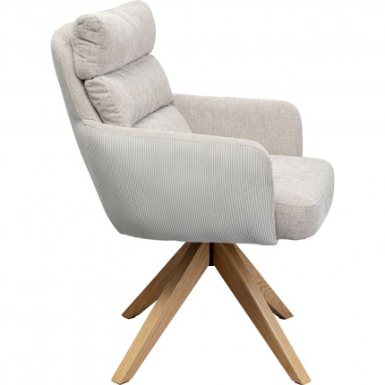 Swivel chair with armrests Bosse cream Kare Design