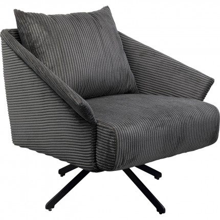 Draaifauteuil Milo fluweel grijs Kare Design