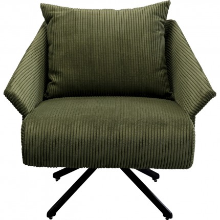 Draaifauteuil Milo fluweel groen Kare Design