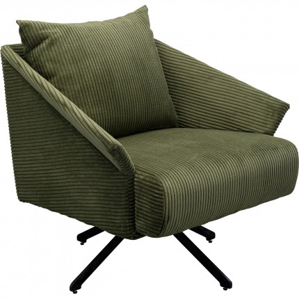 Draaifauteuil Milo fluweel groen Kare Design