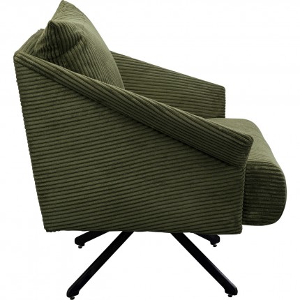 Draaifauteuil Milo fluweel groen Kare Design