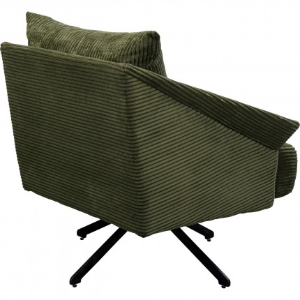 Swivel Armchair Milo velvet green Kare Design