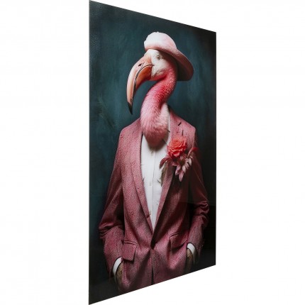 Glass picture flamingo suit 120x160cm Kare Design