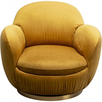 Draaifauteuil Nube fluweel geel Kare Design