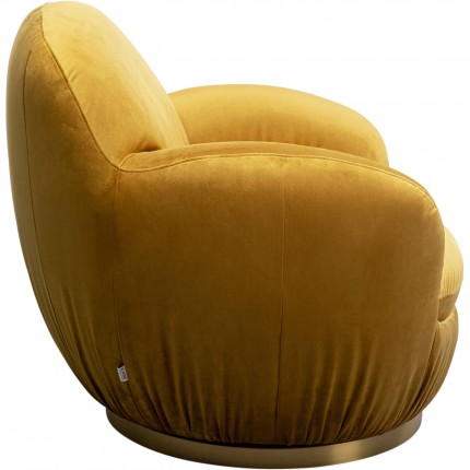 Draaifauteuil Nube fluweel geel Kare Design