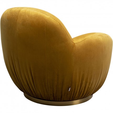 Swivel Armchair Nube velvet yellow Kare Design