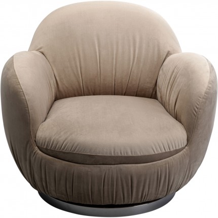 Draaifauteuil Nube fluweel grijs Kare Design