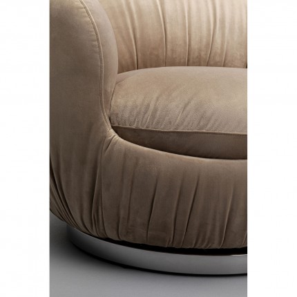 Draaifauteuil Nube fluweel grijs Kare Design