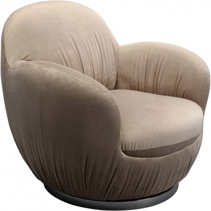 Draaifauteuil Nube fluweel grijs Kare Design