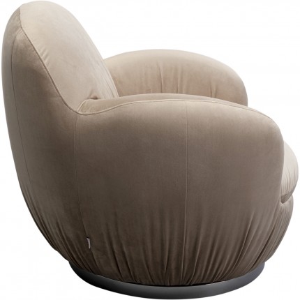 Draaifauteuil Nube fluweel grijs Kare Design