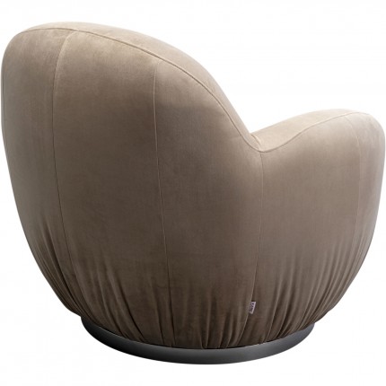 Draaifauteuil Nube fluweel grijs Kare Design