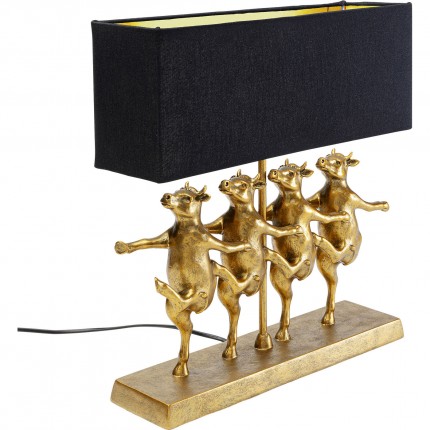 Table Lamp dancing cows gold Kare design