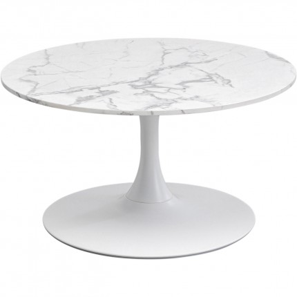 Coffee Table Schickeria marbleprint white Ø80cm Kare Design